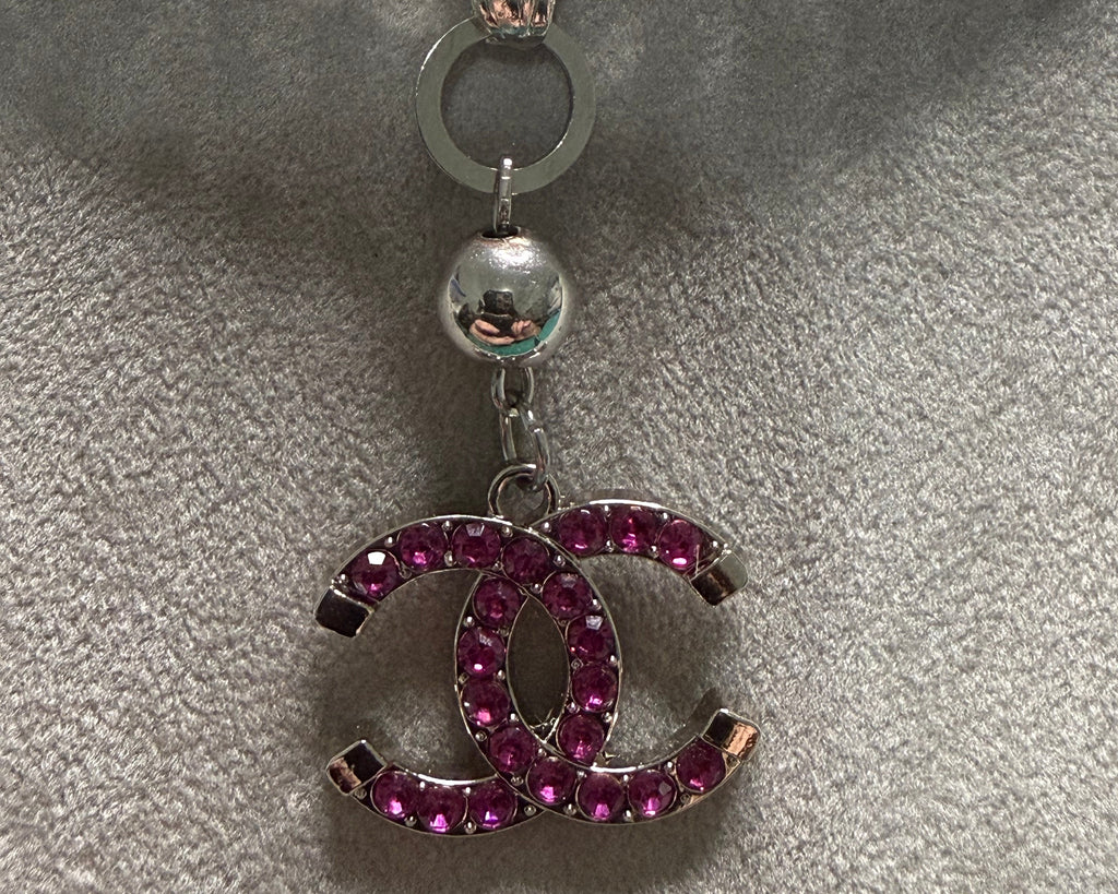 136- Upcycled Fushia Pendant Necklace