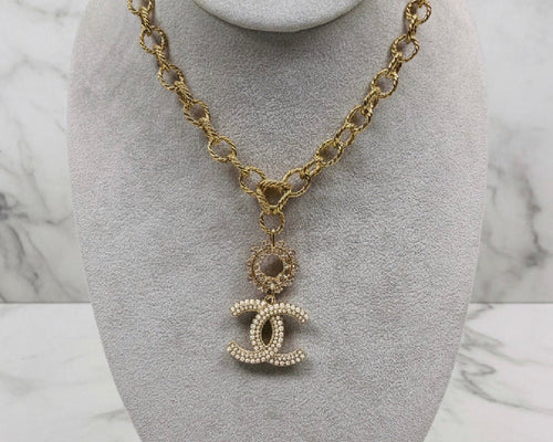 130 - Upcycled Gold Pendant Necklace