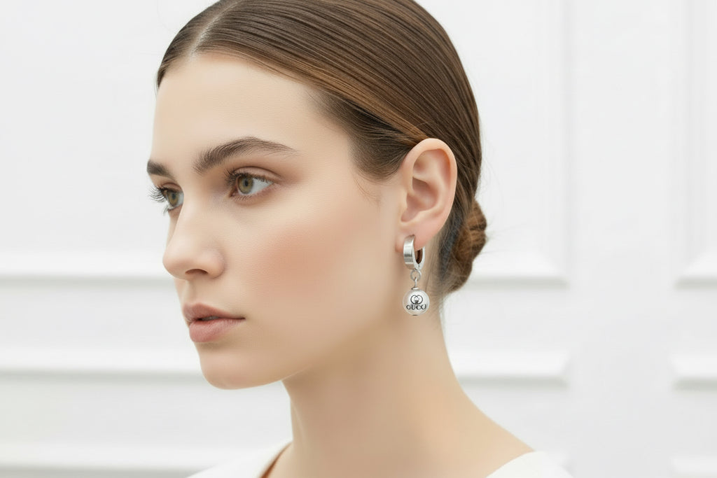 486 - Silver Pearl Drop Earrings