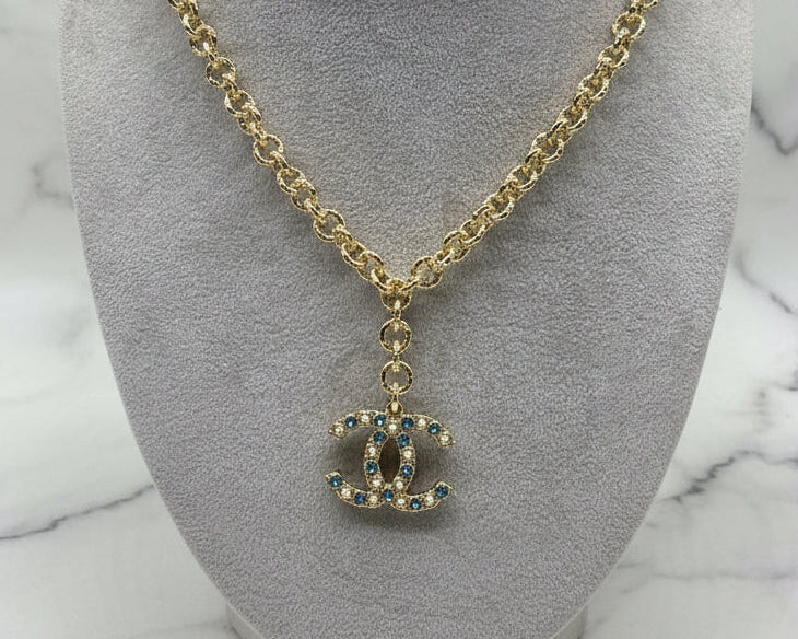 133 - Upcycled Gold Pendant Necklace