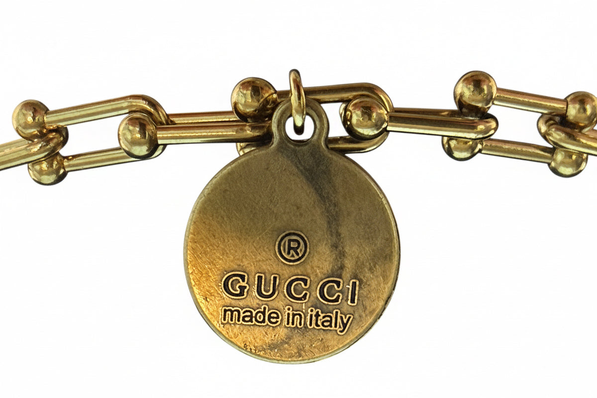 72 - Upcycled Gold Bracelet with Black Mini Bee