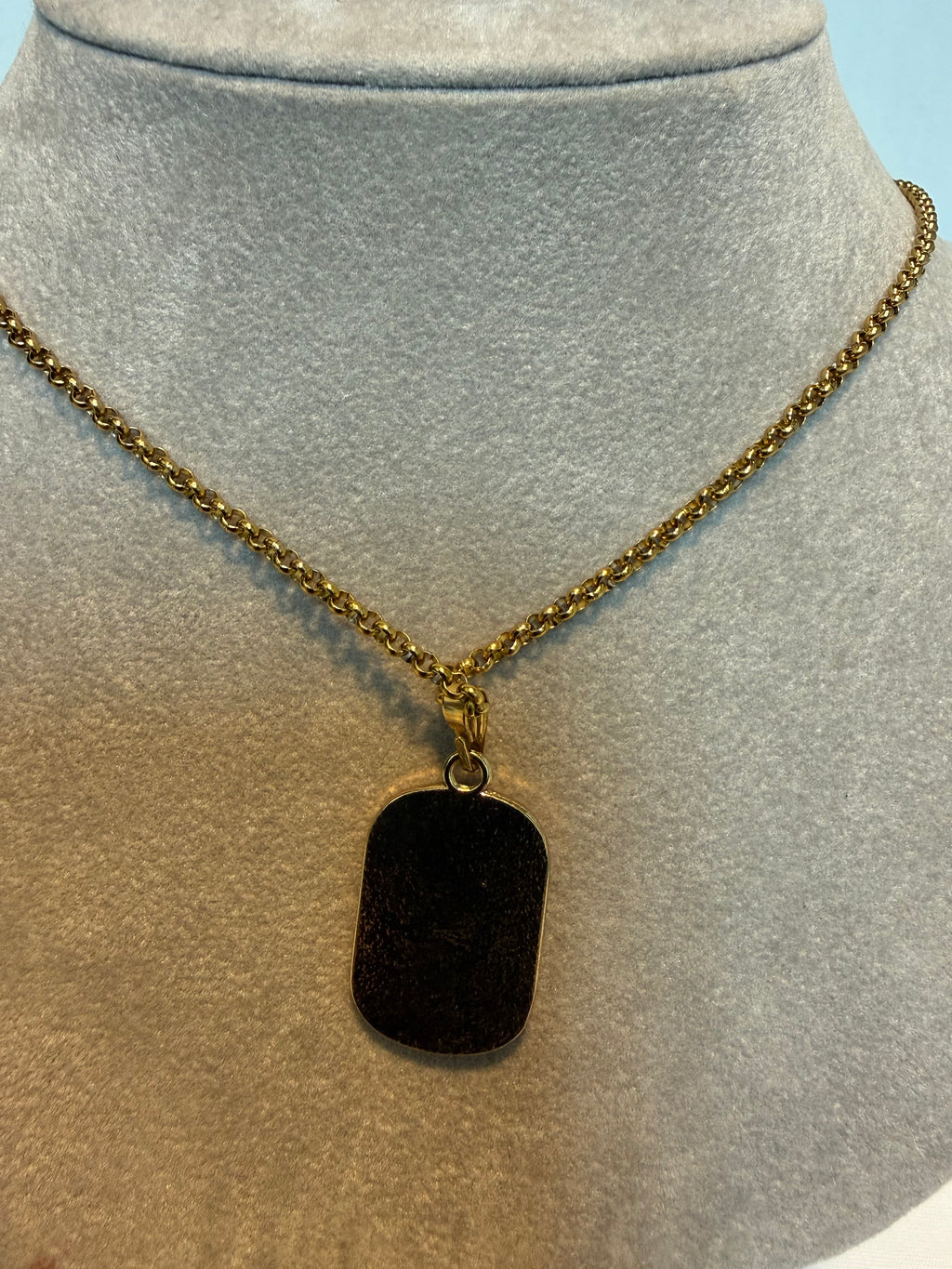 252- Red Pendant with Gold Letter on a Gold Necklace