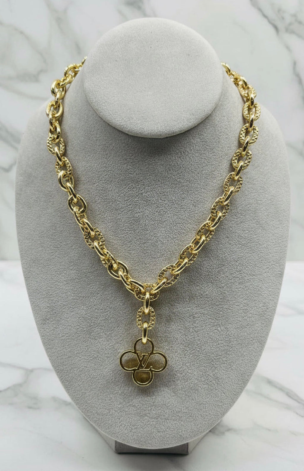 164 - Upcycled Gold Pendant Necklace