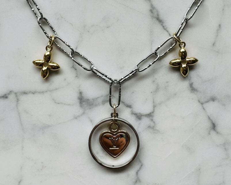 332 - Upcycled Silver Pendant Necklace