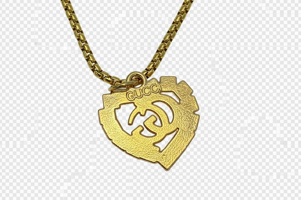 78 - Upcycled Gold Black Heart Pendant Bracelet