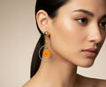 466 - Upcycled Gold Orange Skittle Earrings