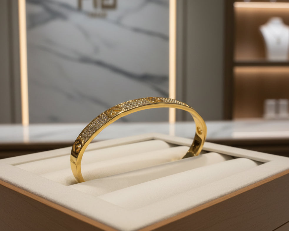 502- Gold Open Bangle