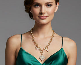 160 - Upcycled Gold Pendant Necklace
