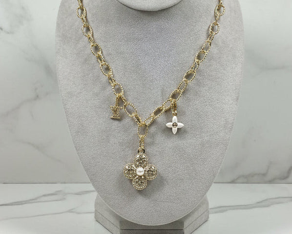 160 - Upcycled Gold Pendant Necklace