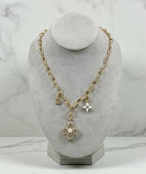 160 - Upcycled Gold Pendant Necklace