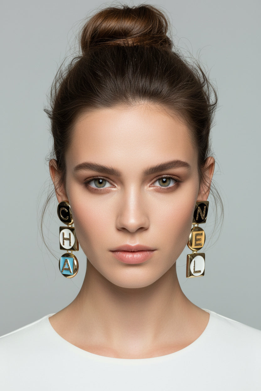484 - Upcycled Gold Dangle Earrings