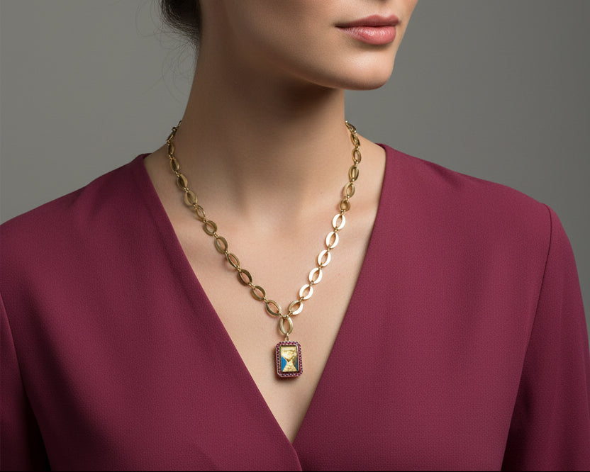 194 - Upcycled Gold Pendant Necklace