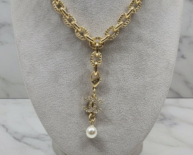 355 - Upcycled Gold Pendant Necklace