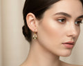 430 - Upcycled Gold Pearl Purse Huggy Earrings