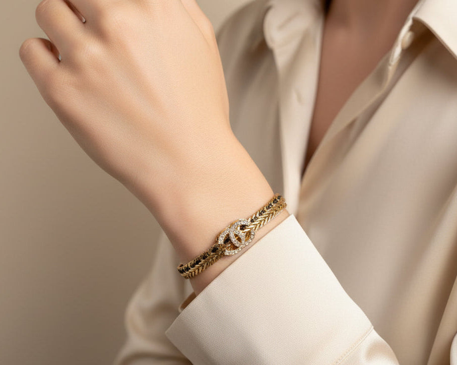 83 - Gold Upcycled Reversible Bracelet