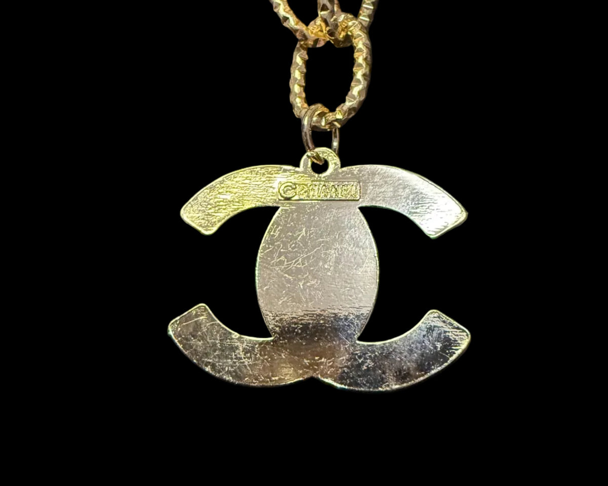 128 - Upcycled Gold Pendant Necklace