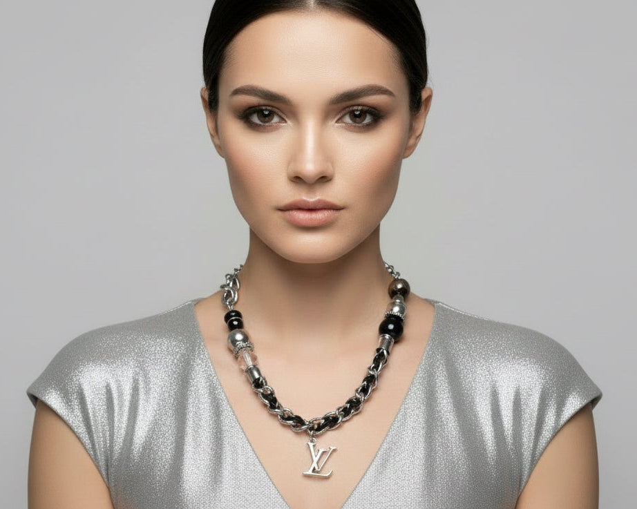 338 - Upcycled Silver Pendant Necklace