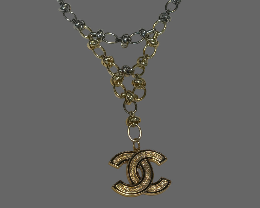 327 - Upcycled Gold and Silver Pendant Necklace