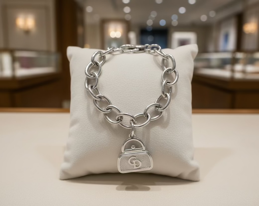 5- Upcycled Silver Purse Pendant Bracelet
