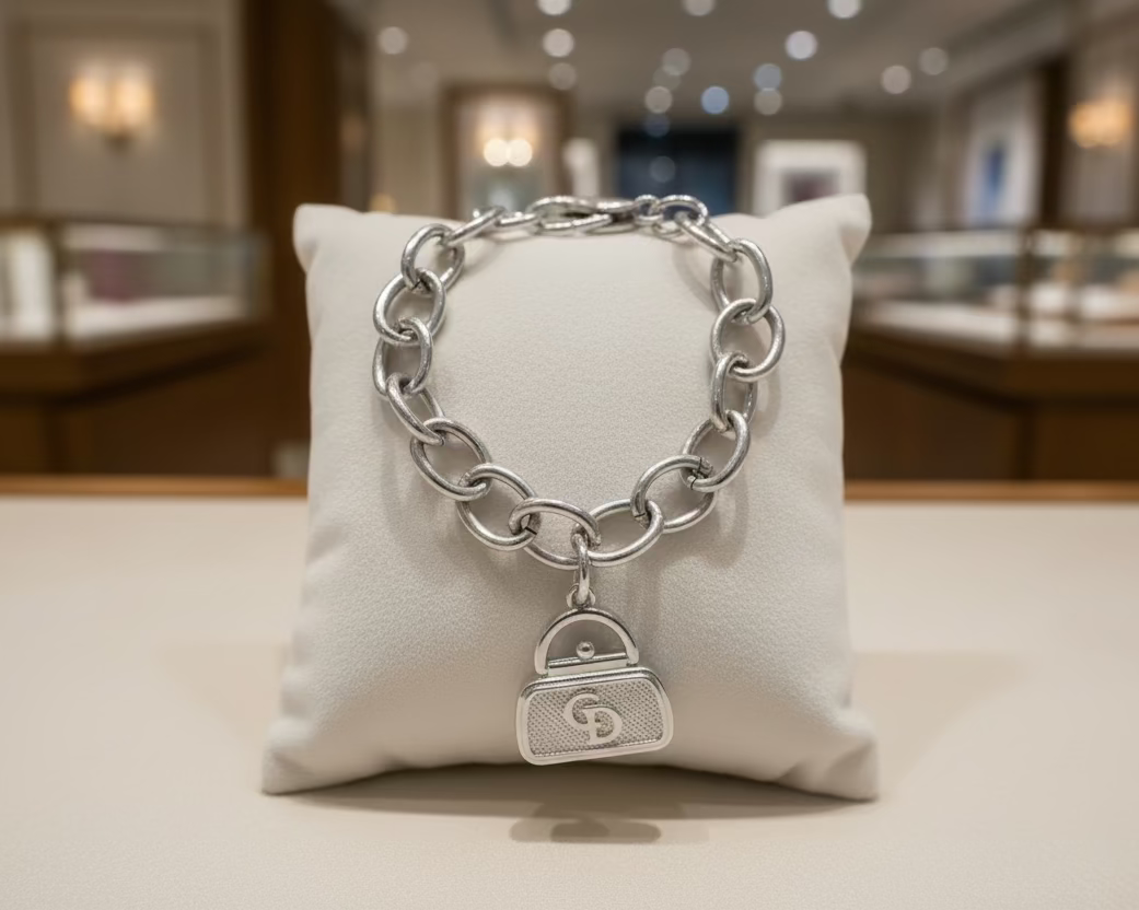5- Upcycled Silver Purse Pendant Bracelet