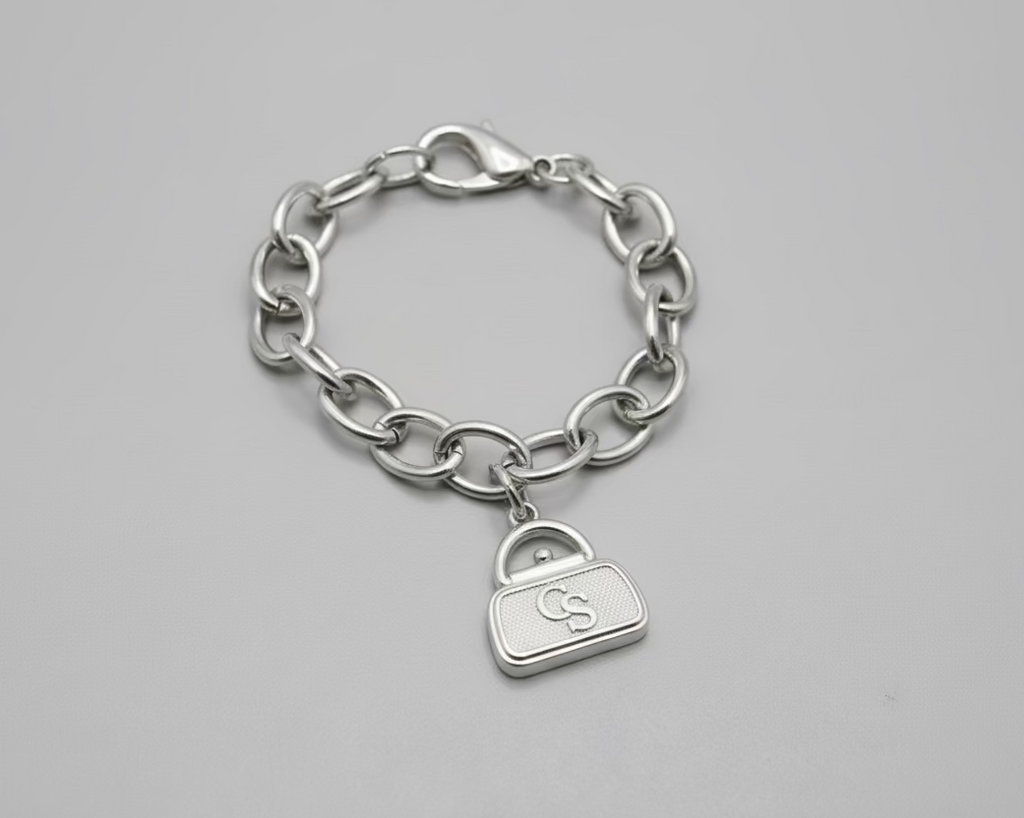 5- Upcycled Silver Purse Pendant Bracelet