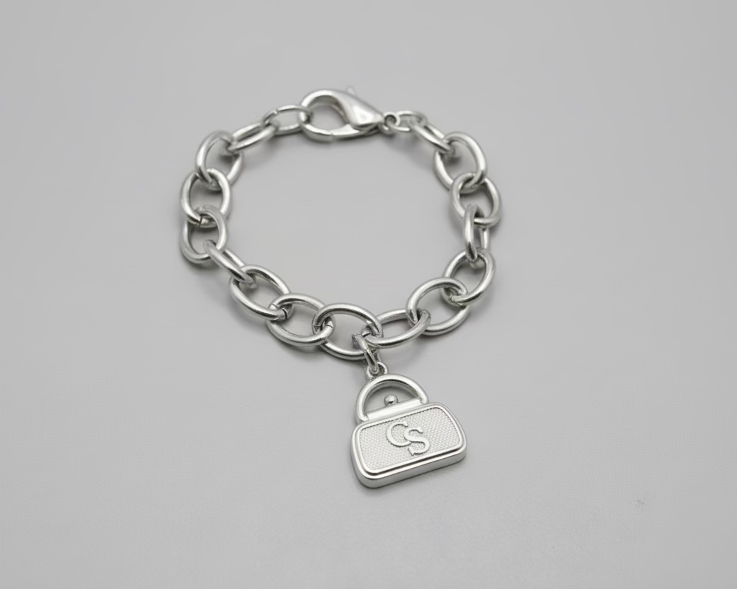 5- Upcycled Silver Purse Pendant Bracelet