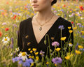 202- Upcycled Black Bee Pendant Necklace