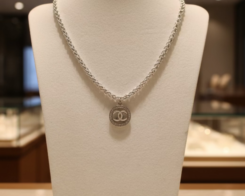 165- Upcycled Silver Pendant Necklace