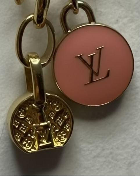 107- Upcycled Pink charm and Gold Pendant Necklace