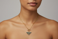162- Upcycle Black Triangle Pendant Necklace