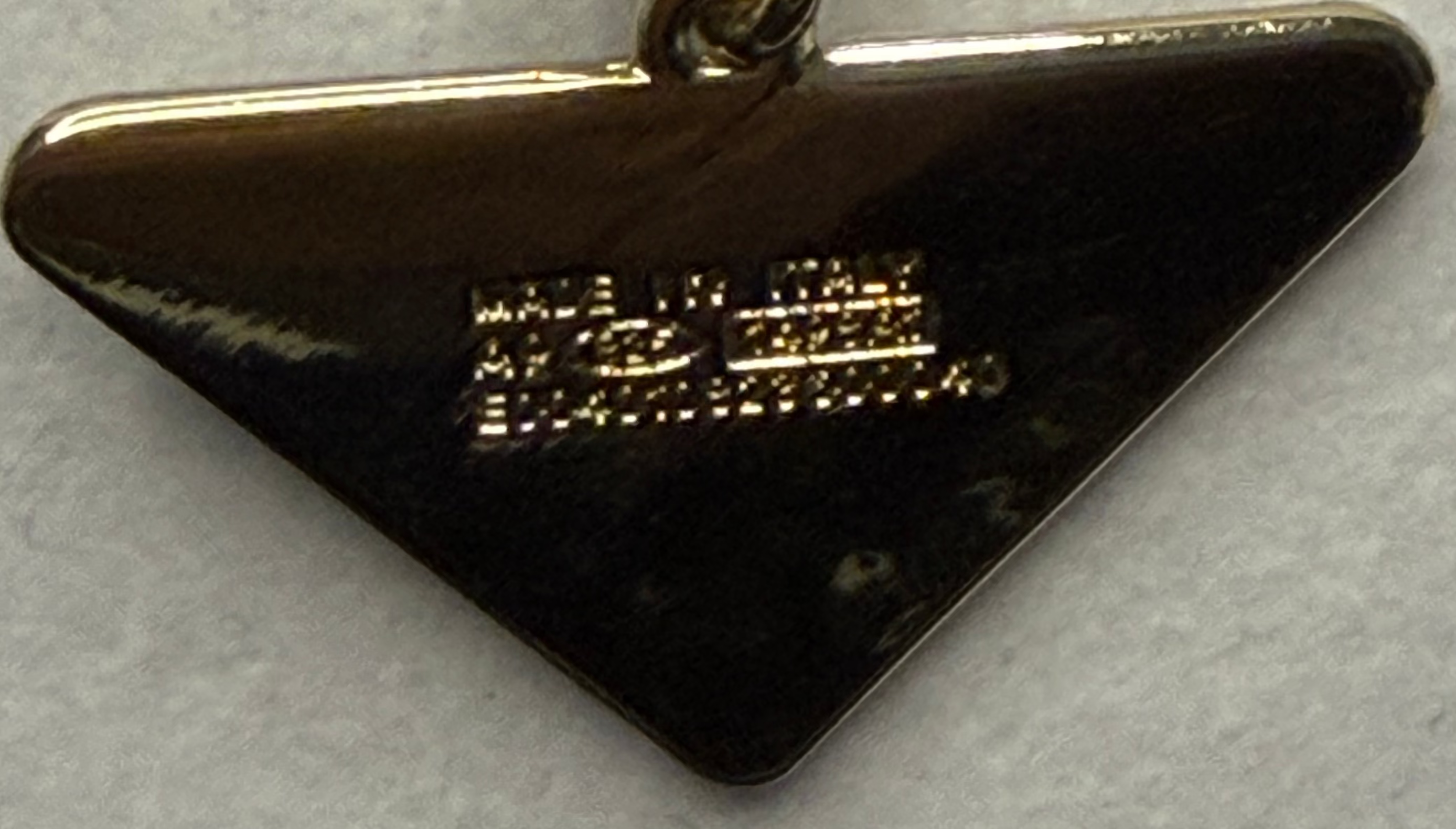 162- Upcycle Black Triangle Pendant Necklace