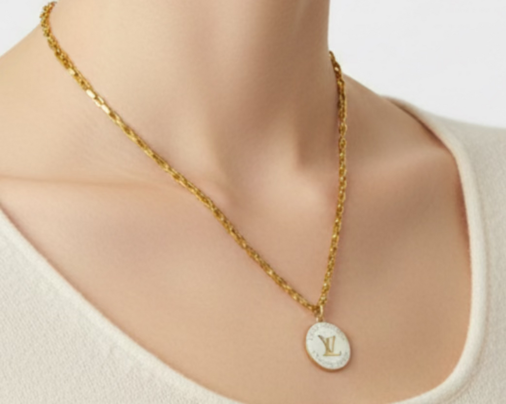 187- Upcycled White Pendant Necklace