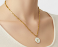 187- Upcycled White Pendant Necklace