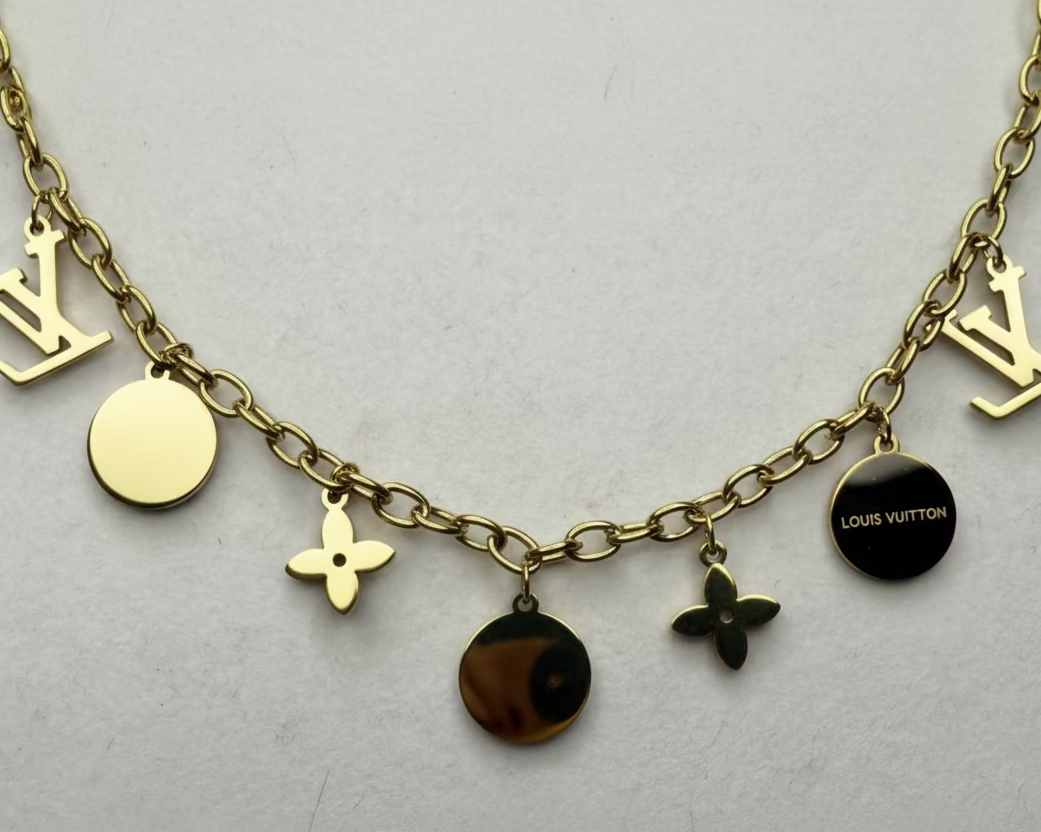 188- Upcycled Gold Multi Charm Necklace