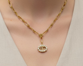 191- Upcycled Gold and Pearl Pendant Necklace