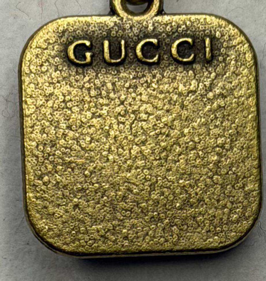 197- Upcycled Gold Square Pendant Necklace