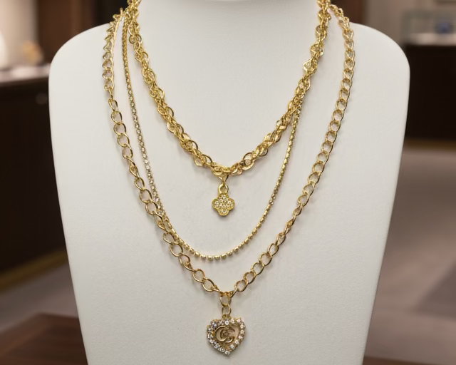 213- Upcycled Pearl Heart Pendant Necklace