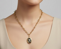 222- Upcycled Round Pendant Necklace