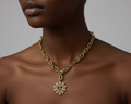 239- Gold Pearl Heart Pendant Necklace