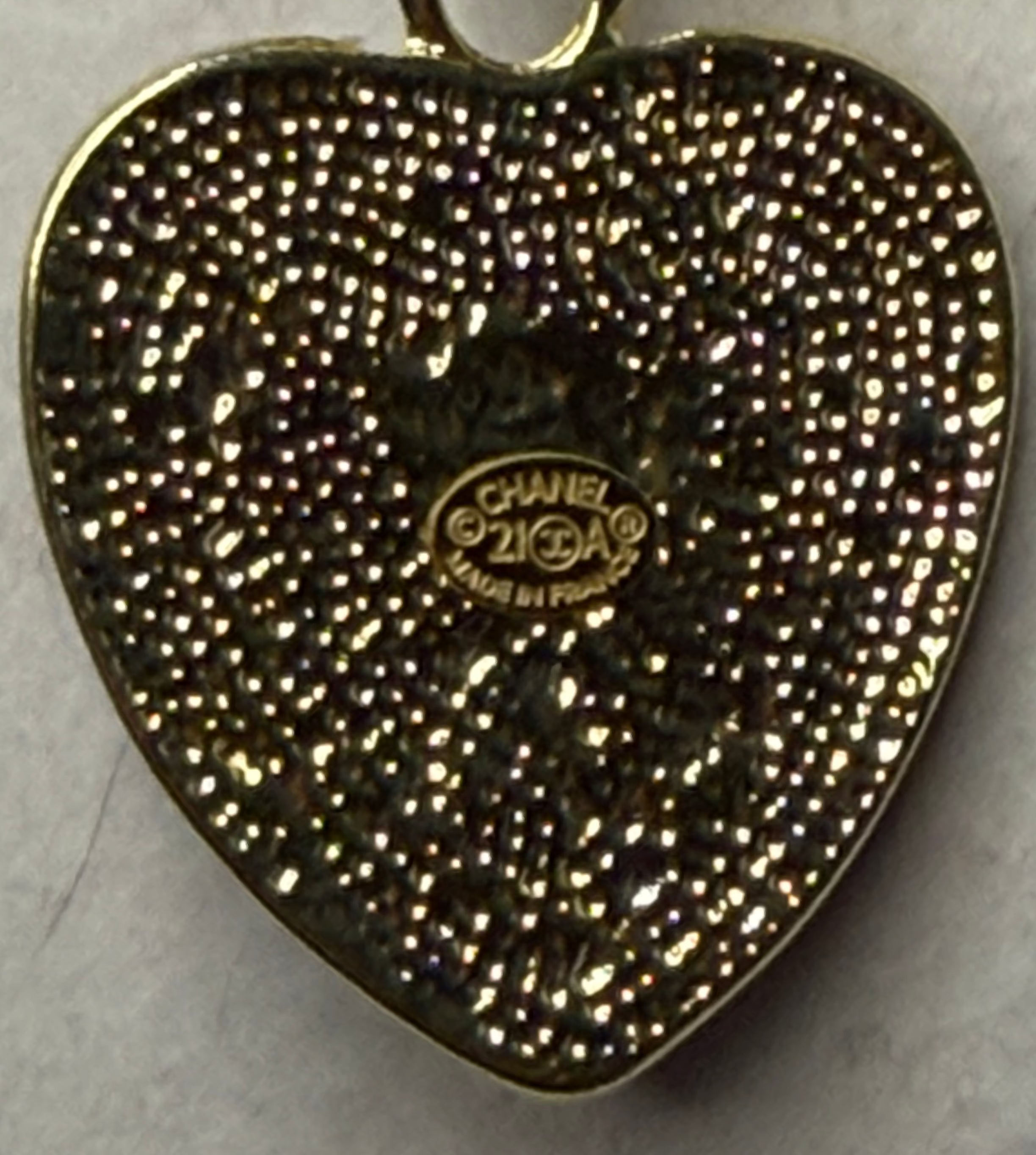 240- Upcycled Red and Gold Heart Pendant Necklace