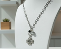 245- Upcycled Silver Clover Pendant Necklace